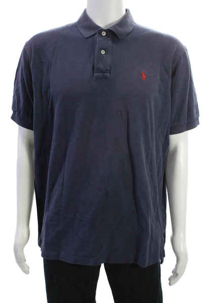 Polo Ralph Lauren Mens Dark Blue 100% Cotton Short Sleeve Polo Shirt Size XL