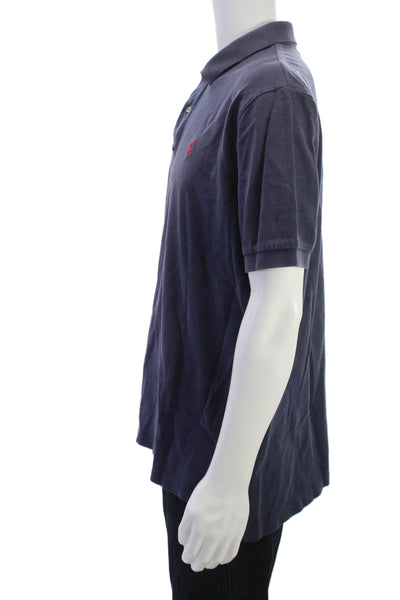 Polo Ralph Lauren Mens Dark Blue 100% Cotton Short Sleeve Polo Shirt Size XL