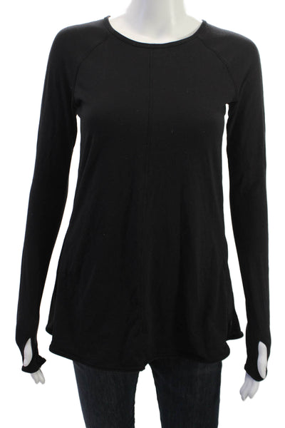 Lululemon Women Black Nylon Long Sleeve Tunic Round Neck Size M