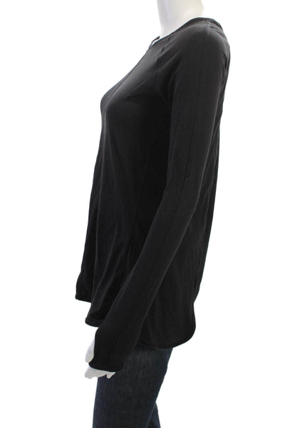Lululemon Women Black Nylon Long Sleeve Tunic Round Neck Size M