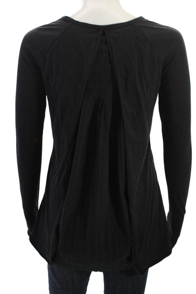 Lululemon Women Black Nylon Long Sleeve Tunic Round Neck Size M
