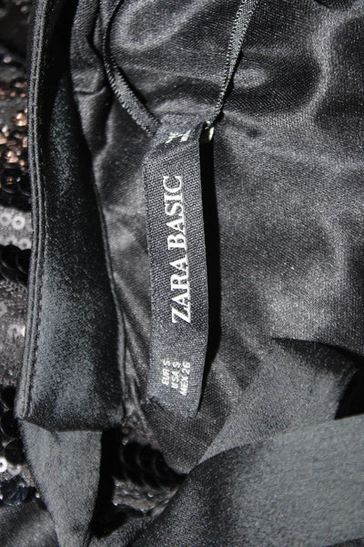 Zara Basic Womens Shift Mini Dress Black Size S
