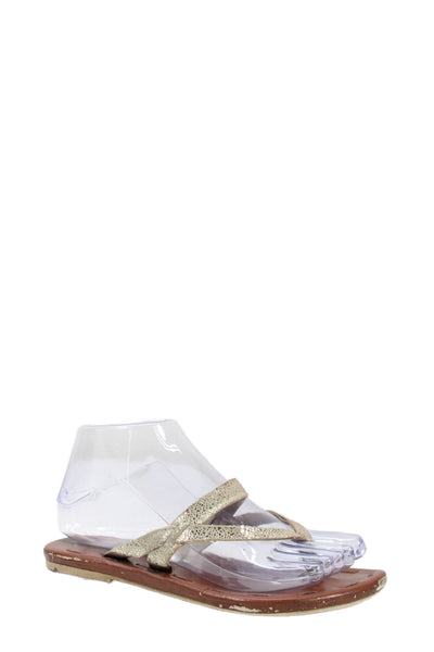 Matt Bernson Womens Thong Slide On Sandals Gold Size 6