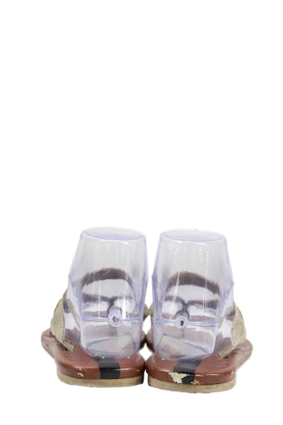 Matt Bernson Womens Thong Slide On Sandals Gold Size 6