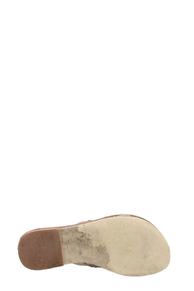 Matt Bernson Womens Thong Slide On Sandals Gold Size 6