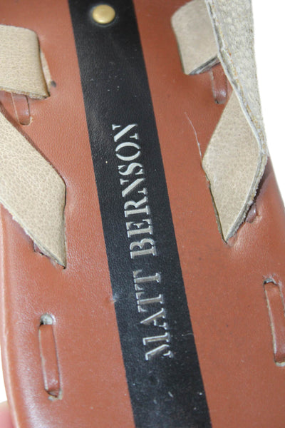 Matt Bernson Womens Thong Slide On Sandals Gold Size 6