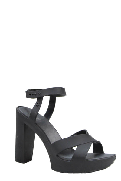Melissa Womens Cross Strap Slingbacks Sandal Heels Black Size 6