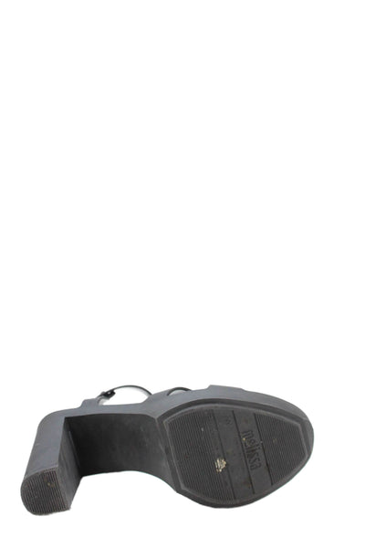 Melissa Womens Cross Strap Slingbacks Sandal Heels Black Size 6