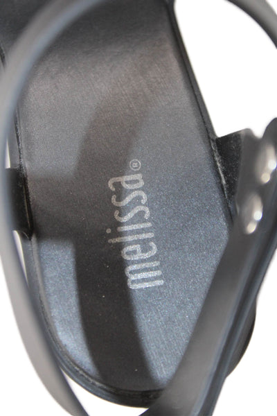 Melissa Womens Cross Strap Slingbacks Sandal Heels Black Size 6
