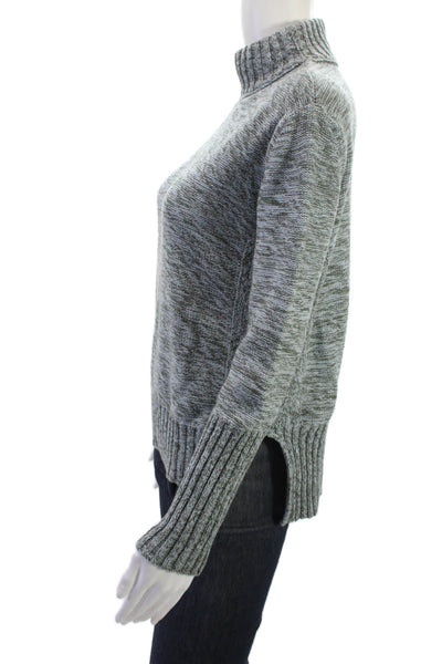 Kinross Womens Pullover Sweater Gray Mock Neck Long Sleeve 100% Cotton Size XS