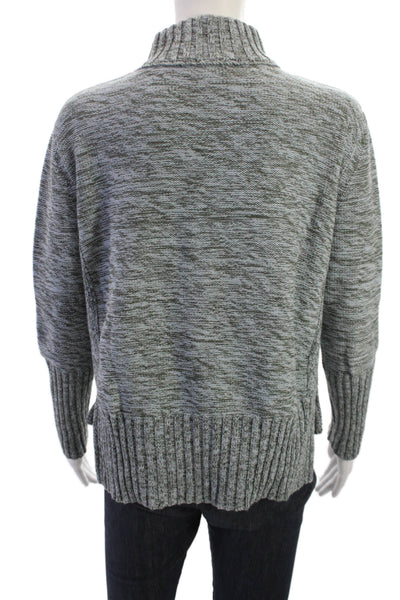 Kinross Womens Pullover Sweater Gray Mock Neck Long Sleeve 100% Cotton Size XS