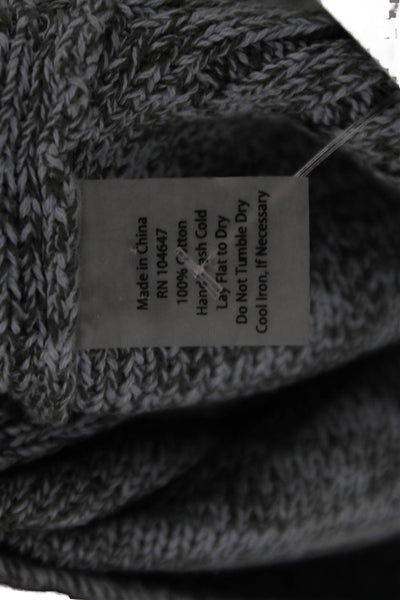 Kinross Womens Pullover Sweater Gray Mock Neck Long Sleeve 100% Cotton Size XS
