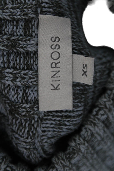 Kinross Womens Pullover Sweater Gray Mock Neck Long Sleeve 100% Cotton Size XS