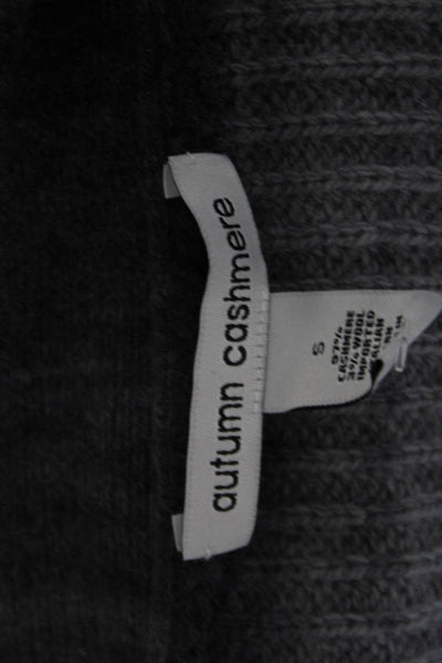 Autumn Cashmere Womens Dark Gray Striped V Neck Button Cardigan Size S