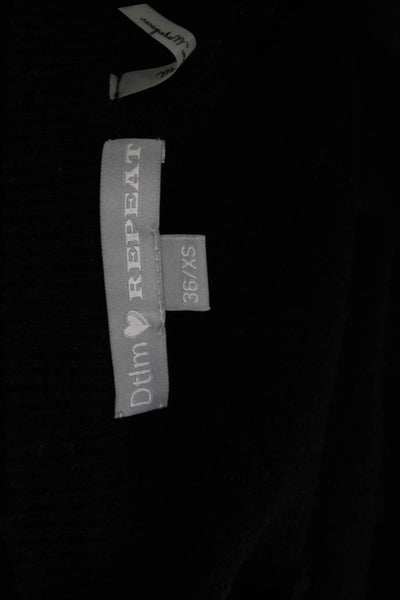 Dtlm Repeat Women Pullover Sweater Black Wool Cashmere Size XS