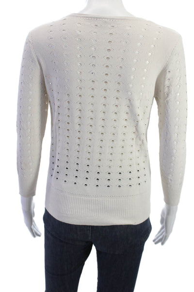 Autumn Cashmere Womens Beige Button Cardigan Sweater 3/4 Sleeve Size S
