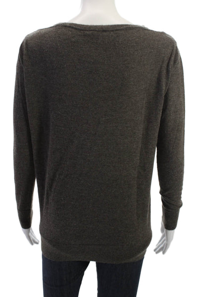 Autumn Cashmere Women Pullover V-Neck Cashmere Sweater Dark Gray Size XS
