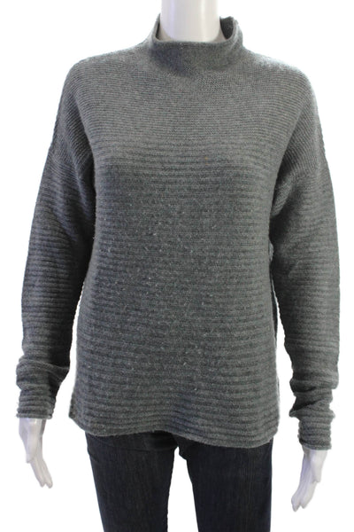 Repeat Womens 100% Cashmere Mock Neck Pullover Sweater Dark Gray Size S
