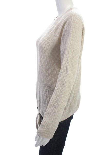 Autumn Cashmere Womens Cashmere Pullover Crew Neck Beige Long Sleeve Size XS