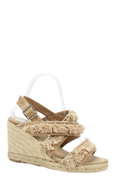 Castaner Womens Strappy Espadrille Wedge Sandals Brown Size 38 8