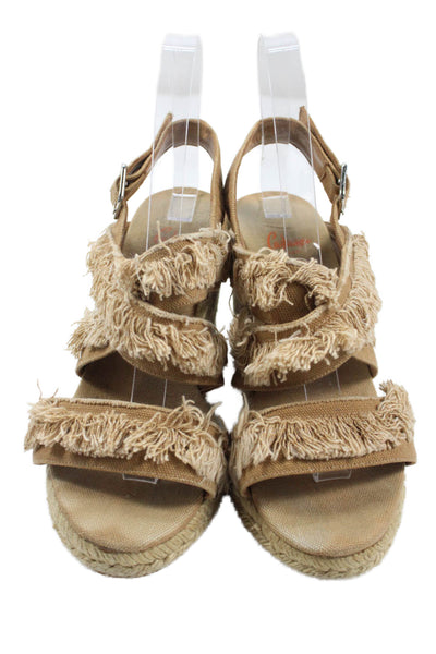 Castaner Womens Strappy Espadrille Wedge Sandals Brown Size 38 8