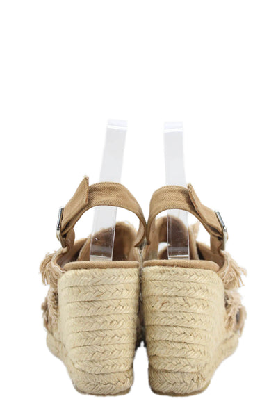 Castaner Womens Strappy Espadrille Wedge Sandals Brown Size 38 8