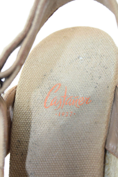 Castaner Womens Strappy Espadrille Wedge Sandals Brown Size 38 8