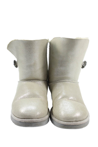 Ugg Womens Jeweled Bailey Button Ankle Boots Silver Size 8