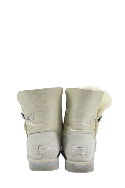 Ugg Womens Jeweled Bailey Button Ankle Boots Silver Size 8