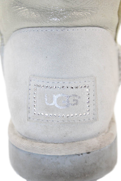 Ugg Womens Jeweled Bailey Button Ankle Boots Silver Size 8
