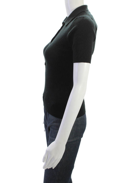 J Crew Womens Basic Collared Short Sleeve Black Polo Size XS