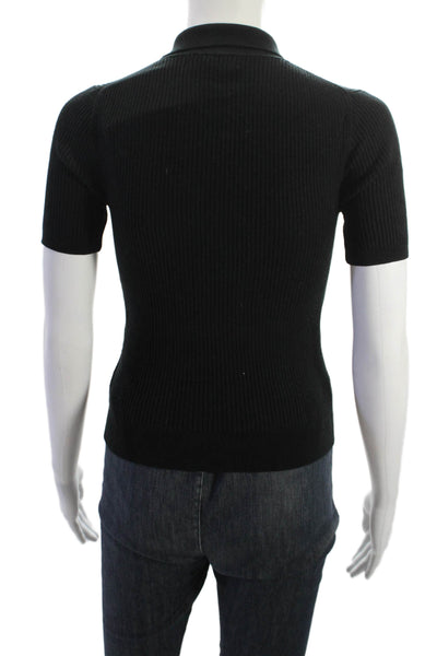 J Crew Womens Basic Collared Short Sleeve Black Polo Size XS