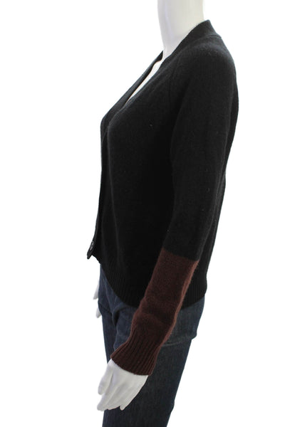 One Grey Day Womens Cardigan Black Cashmere V-Neck Button Long Sleeve Size XS