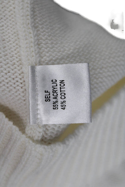 Ellsworth & Ivey Womens Pullover Sweater Ski Graphic Crew Neck White Size S