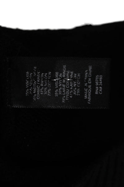 Rebecca Taylor Womens Pullover Sweater Black Long Sleeve Crew Neck Size S