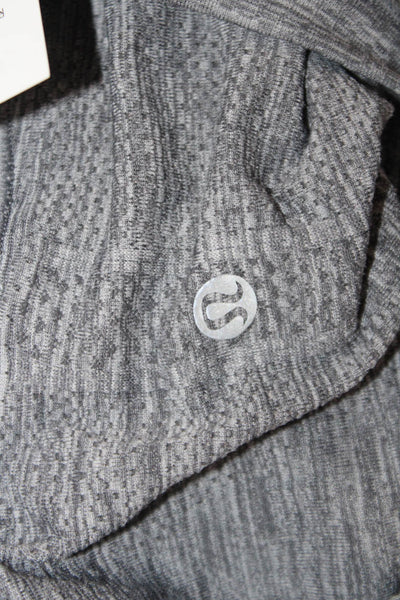 Lululemon Women Basic Gray Nylon Long Sleeve Crew Neck Top Size M