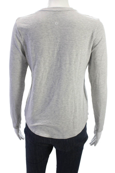 Lululemon Women Basic Gray Long Sleeve Crew Neck T-Shirt Size M
