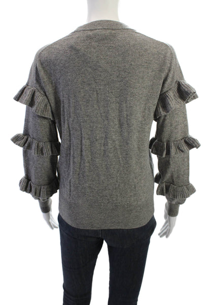 J Crew Women Pullover Crewneck Gray Wool Blend Size XS