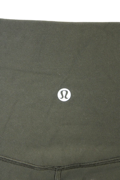 Lululemon Womens Ankle Leggings Green Nylon Army Solid Fall Size 10