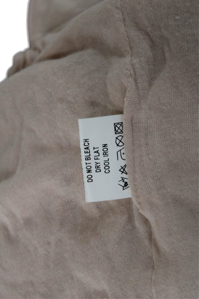 Charlie Joe Womens Shift Sundress Beige Cotton Sleeveless Round Neck Size L