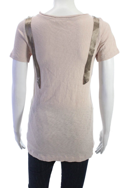 J Crew Womens Basic T Shirt Beige Short Sleeve Round Neck Cotton Size M