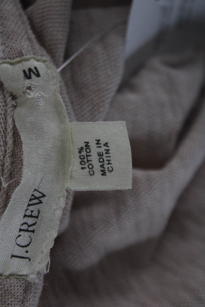 J Crew Womens Basic T Shirt Beige Short Sleeve Round Neck Cotton Size M