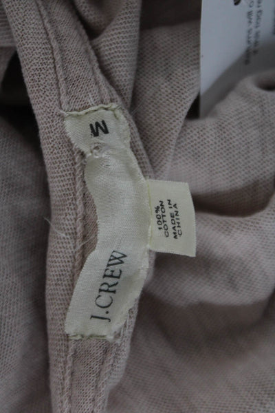 J Crew Womens Basic T Shirt Beige Short Sleeve Round Neck Cotton Size M