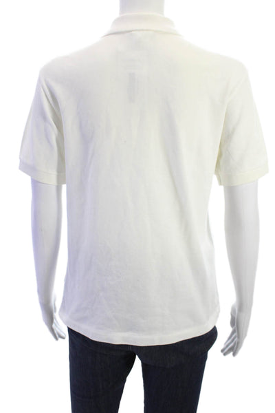 Lacoste Women White Collared Basic Polo Short Sleeve 100% Cotton Size 16