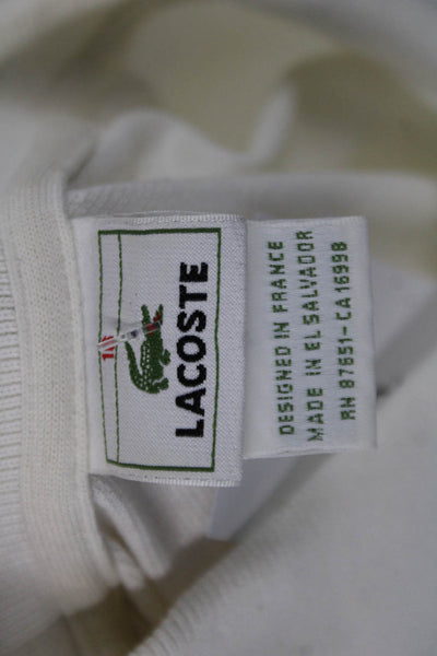 Lacoste Women White Collared Basic Polo Short Sleeve 100% Cotton Size 16