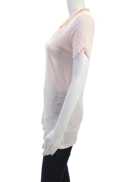 J Crew Women Pink Cotton Tunic T-Shirt Short Sleeve Size S