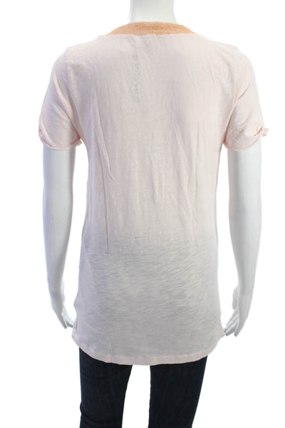 J Crew Women Pink Cotton Tunic T-Shirt Short Sleeve Size S