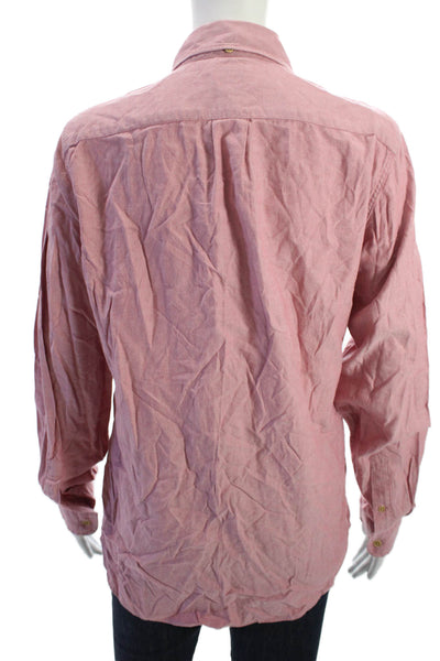 J Crew Womens Pink Cotton Collared Button Up Long Sleeve Top Size XS