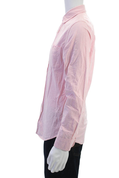 J Crew Mens Long Sleeve Button-Down Shirt Pink Cotton Solid Size S