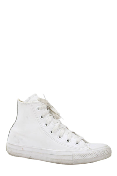 Converse Unisex Adults Leather High Top Sneakers White Size W6 M4